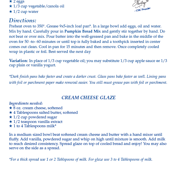 Pumpkin Bread Mix