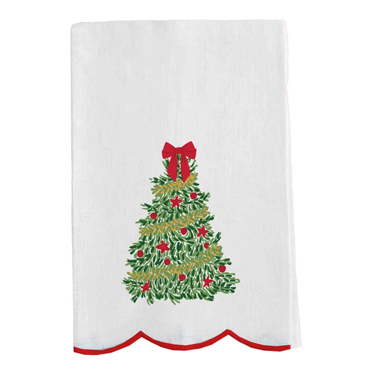Embroidered Tree Tea Towel