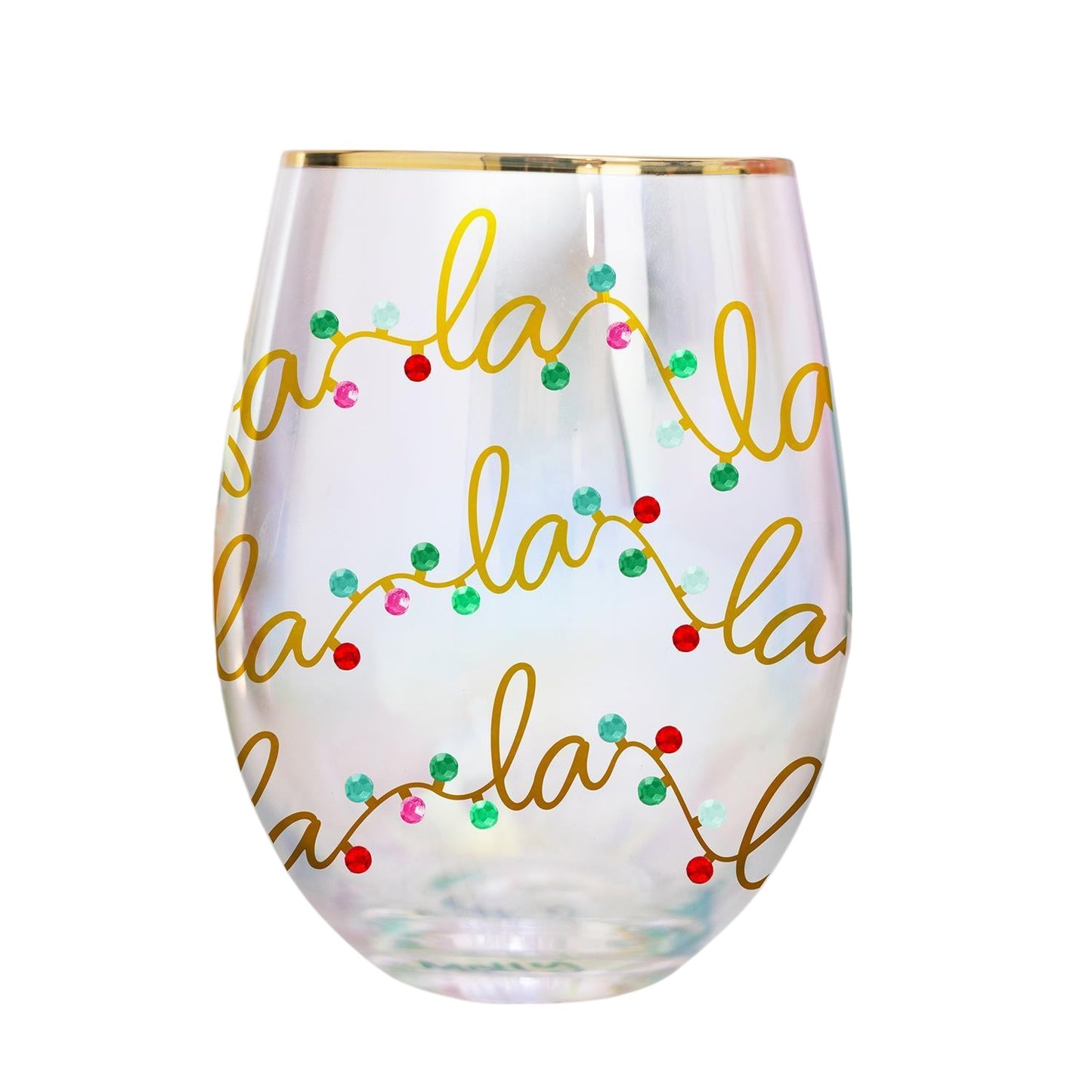 Fa La La La Wine Glass