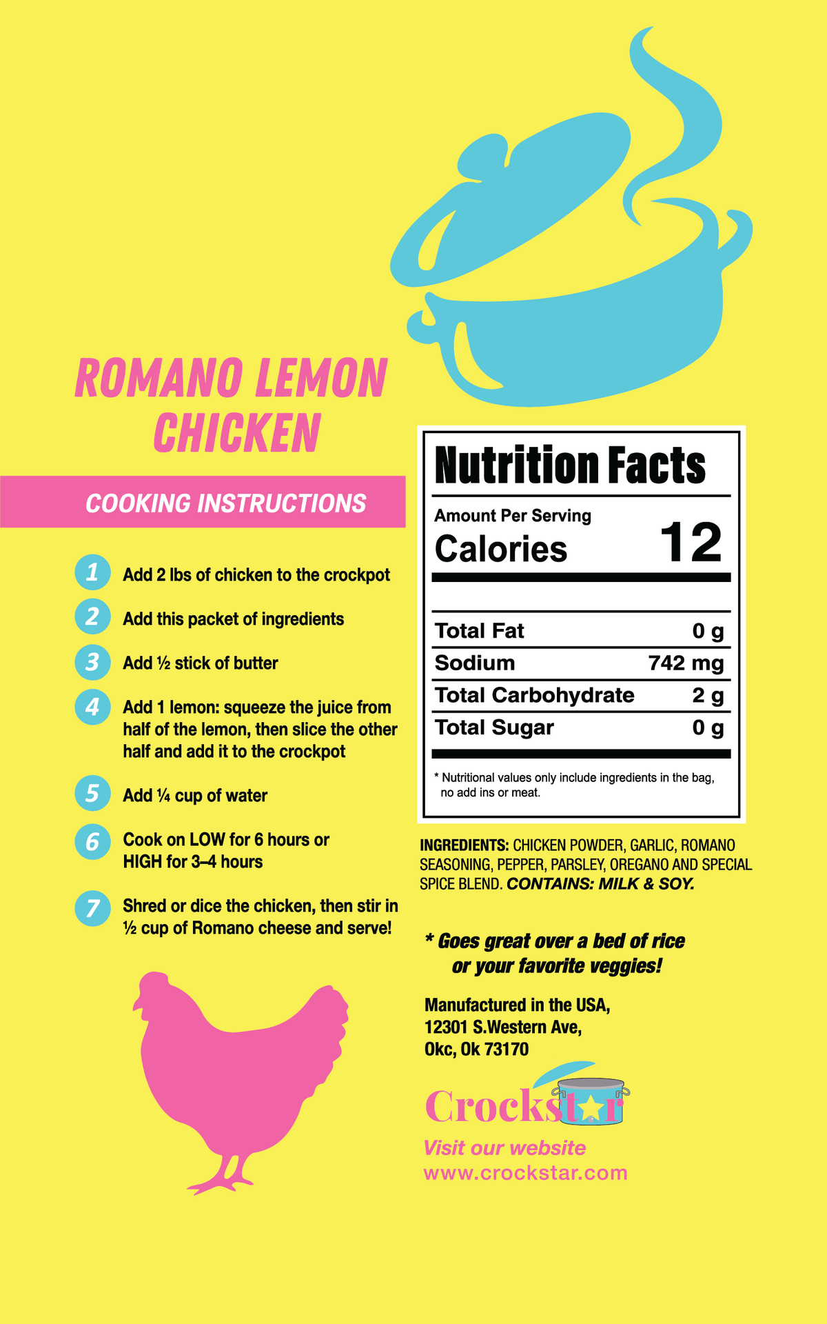 Romano Lemon Chicken: Crock Pot Meal