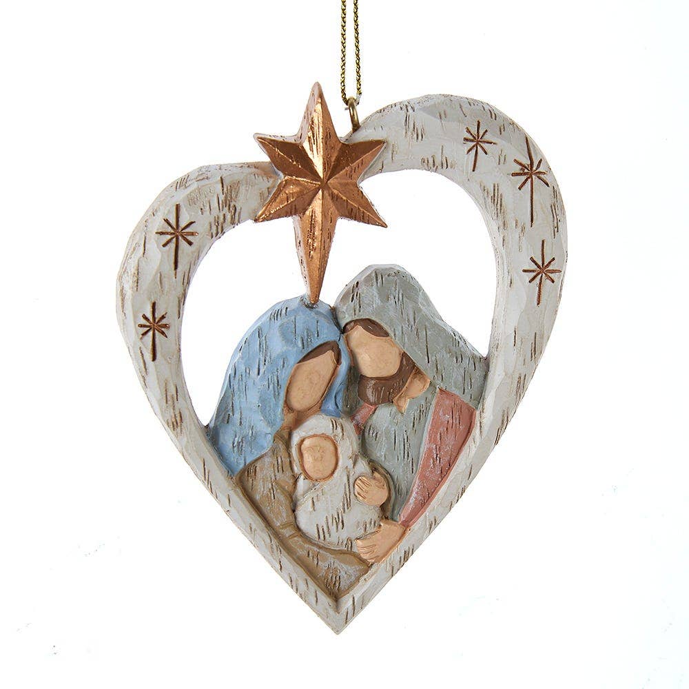 Heart Shaped Nativity Ornament