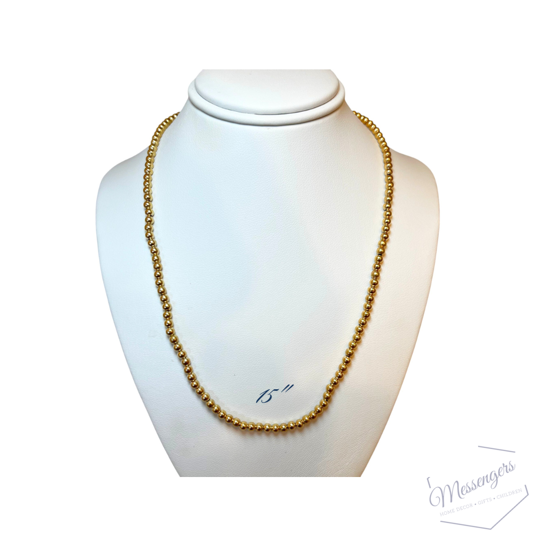 15" Choker Classic Gold 3mm Bead
