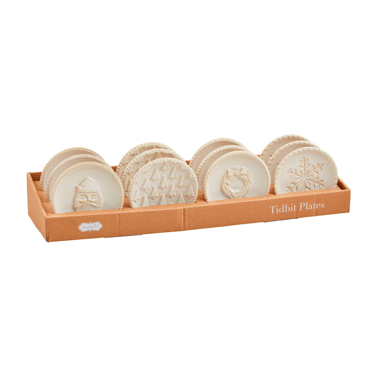 White Holiday Tidbit Dish