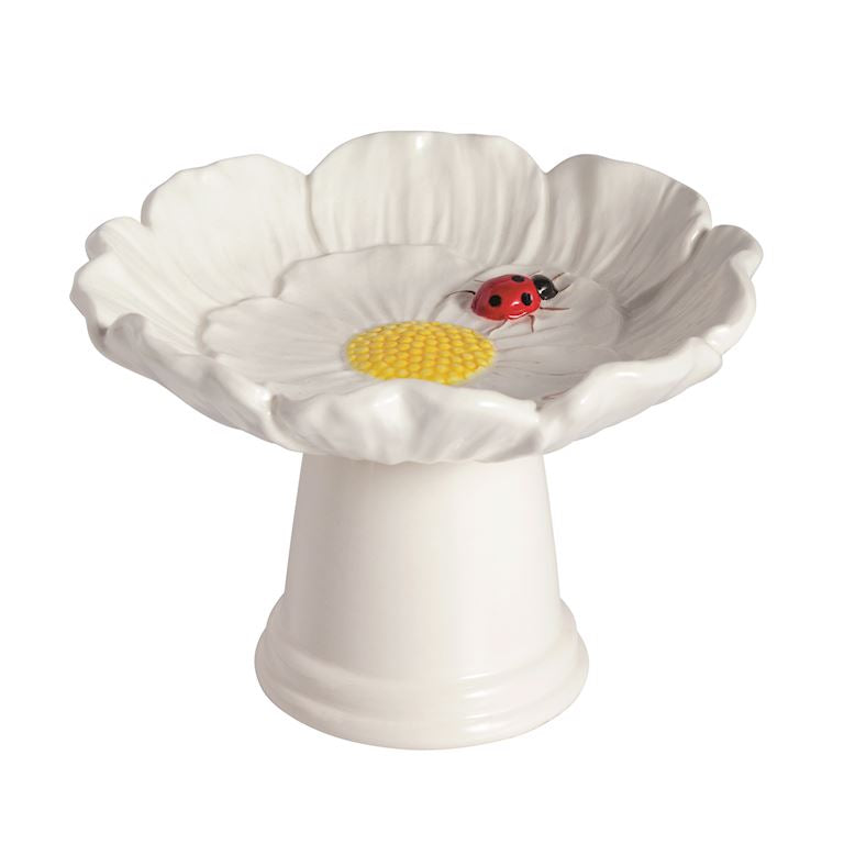 White Flower Bird Bath