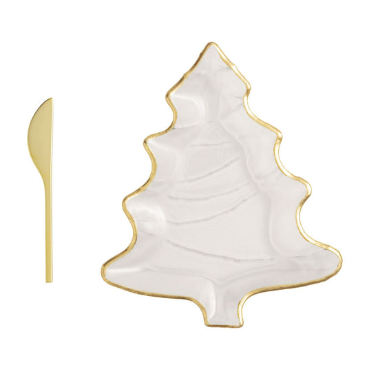 Tree Christmas Cheese Plate Set