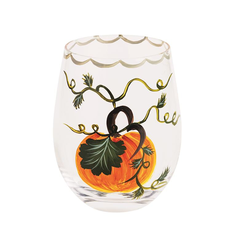 Painted Pumpkin Glass