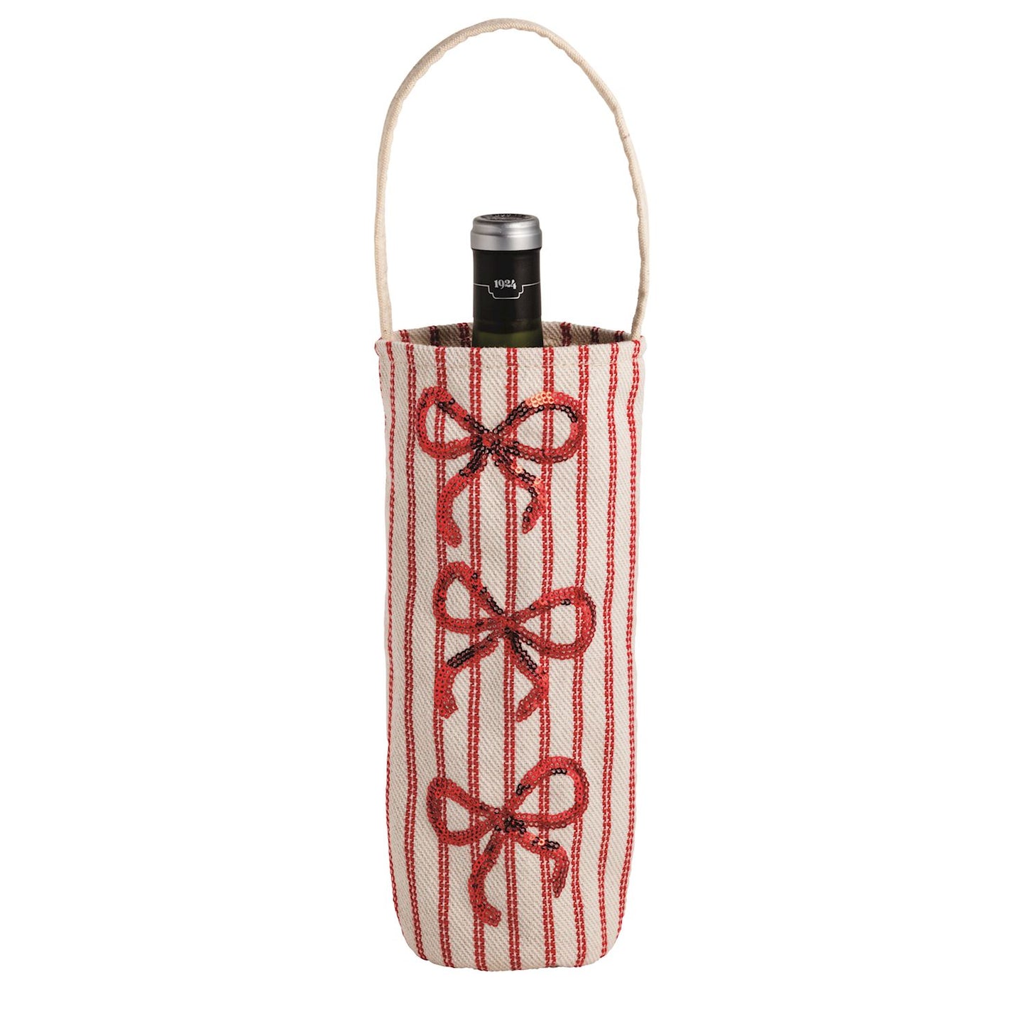 Bow Sequin Wine Bag
