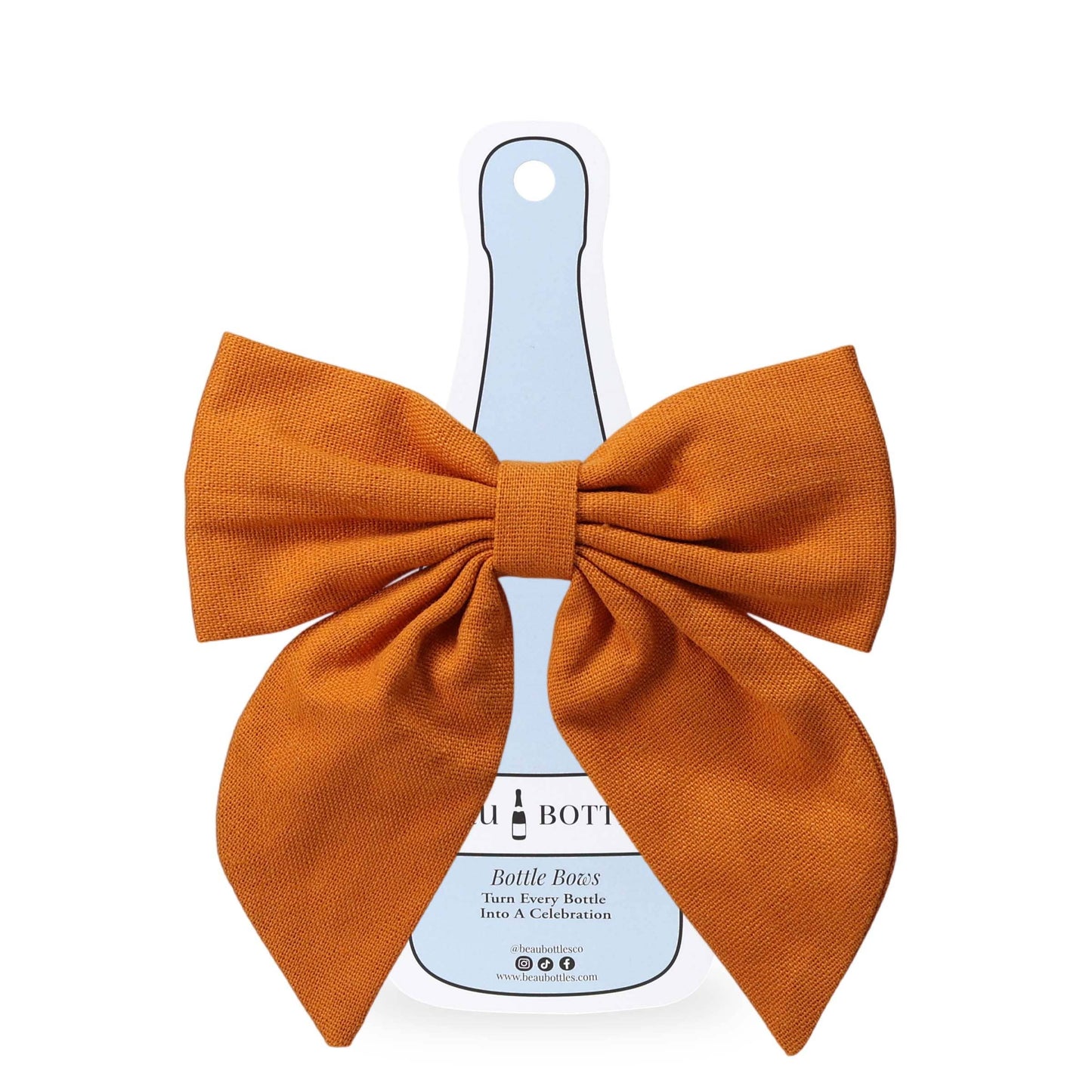 Orange Linen Bottle Bow