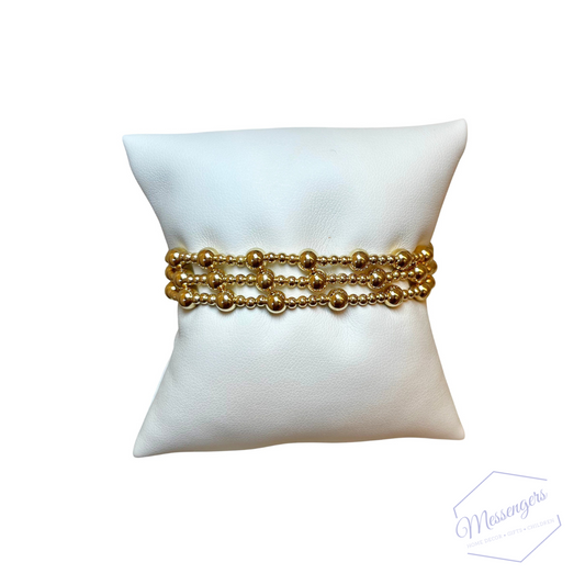 Classic Sincerity Pattern 5mm Bead Bracelet - Gold