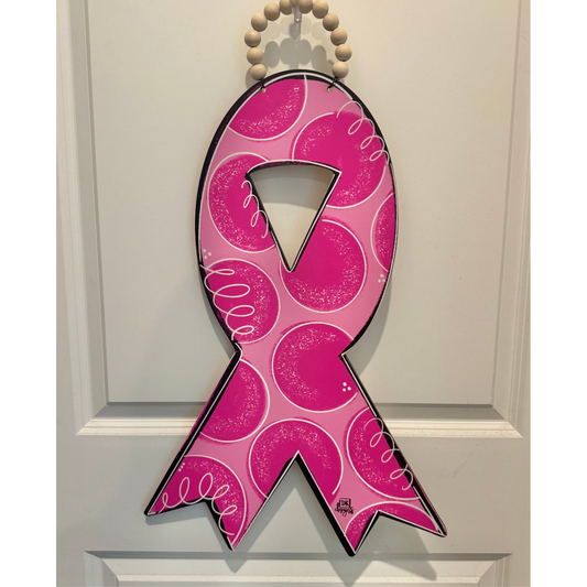 Breast Cancer Ribbon Large Hanger