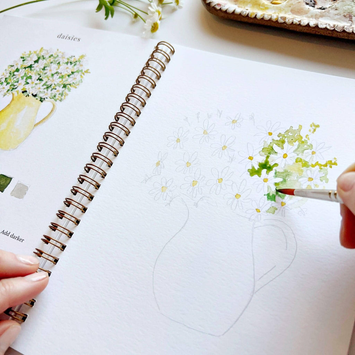 Flowers - Watercolor Book w/ Paints