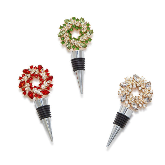 Wreath Jeweled Bottle Stopper