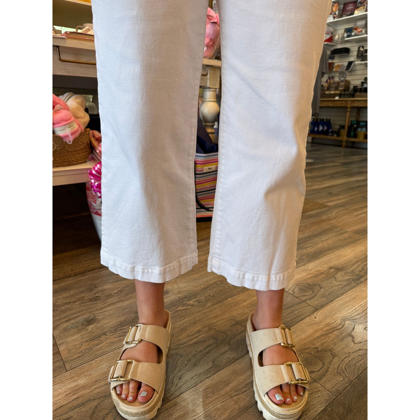 Patch Pocket Wide Leg: White