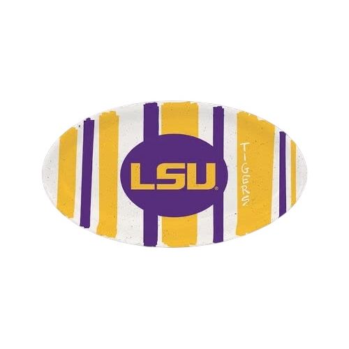 LSU Striped Oval Platter