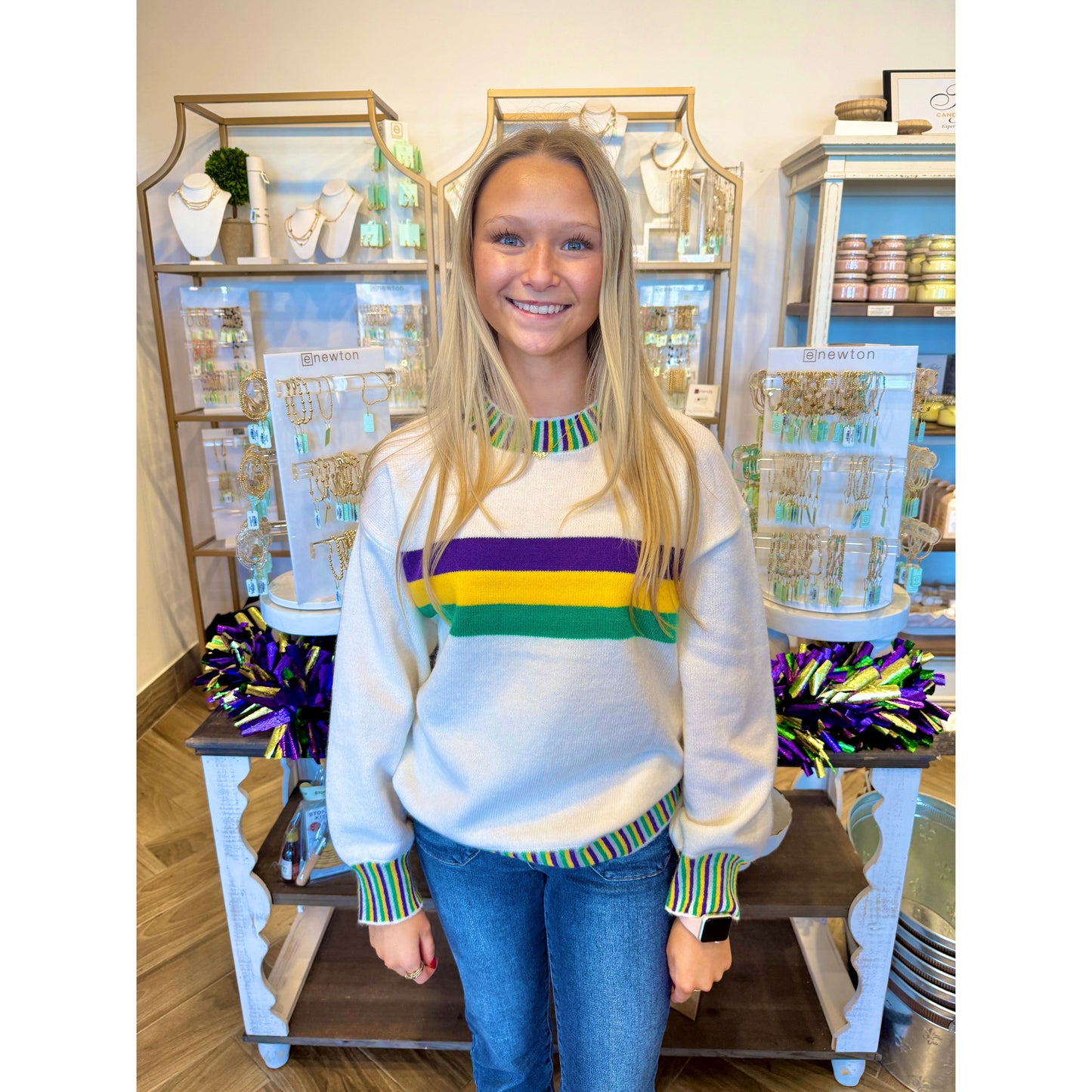 Mardi Party Striped Sweater