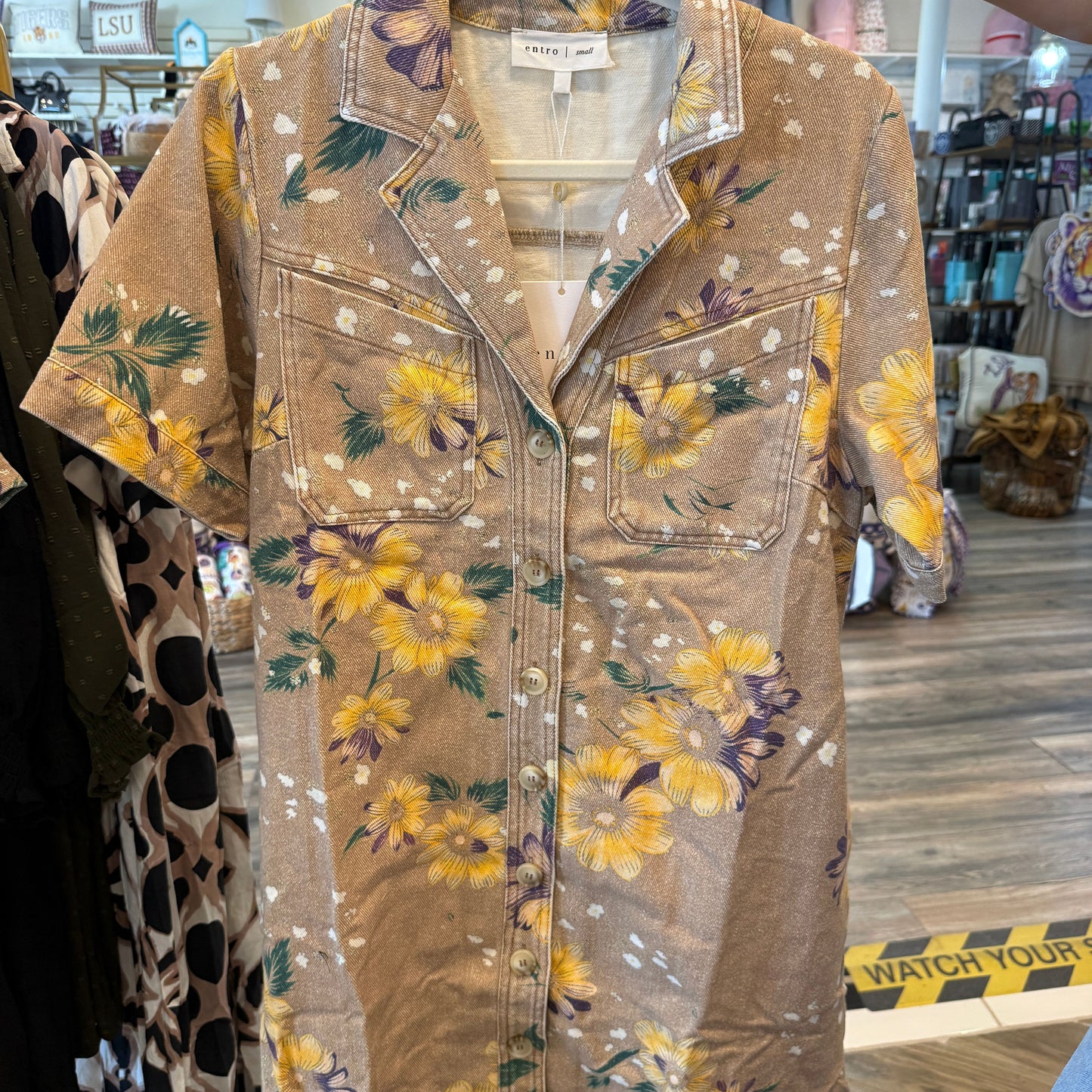 Floral Denim Dress: