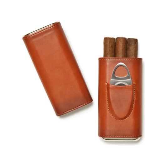 Ashton Cigar Leather Case w/ Cutter