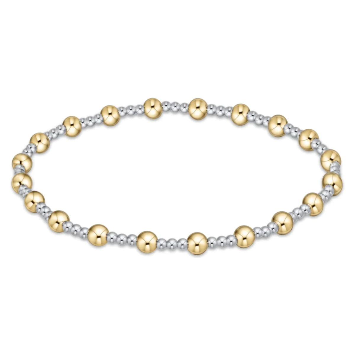 Classic Sincerity Pattern 4mm Bead Bracelet Mixed Metal