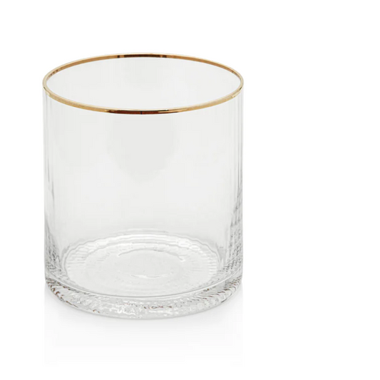 Optic Rocks Glass w/ Gold Rim