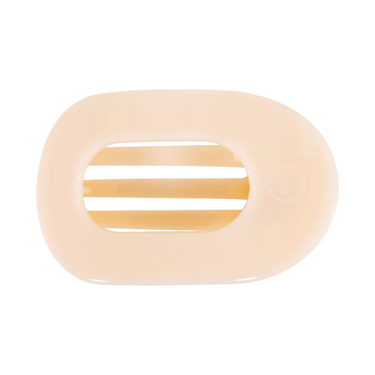 Almond Beige White Flat Clip: Large