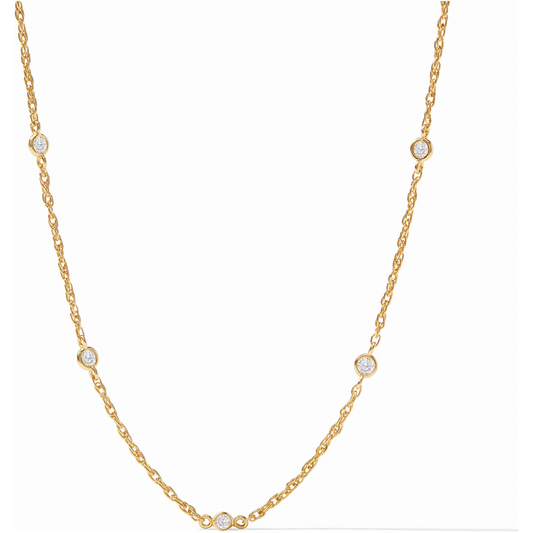 Celeste Delicate Station Necklace - Cubic Zirconia - OS