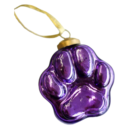 Tiger Paw Ornament - Purple