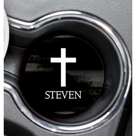 Black Brushstroke Car Coaster