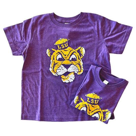 LSU Sailor Mike Kids Tee - Purple