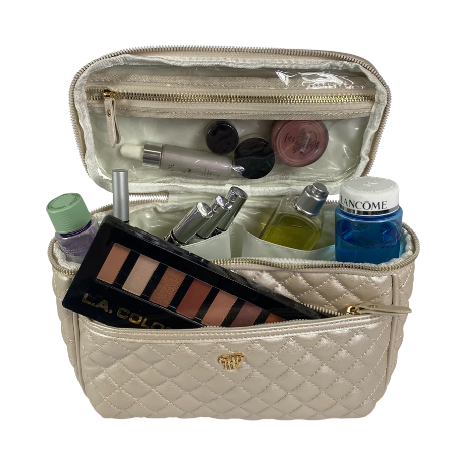 Train Case - Pearl Quilted