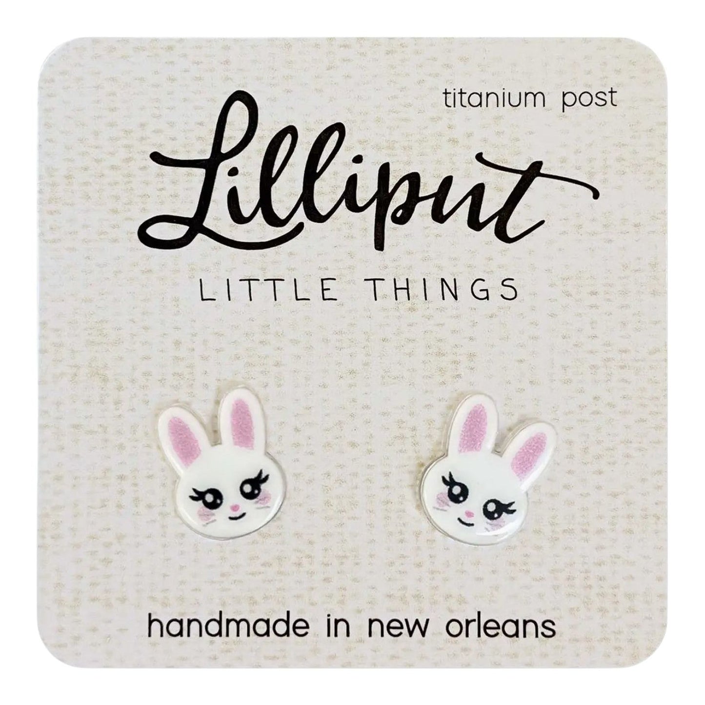 Lilliput Earrings - White Bunny