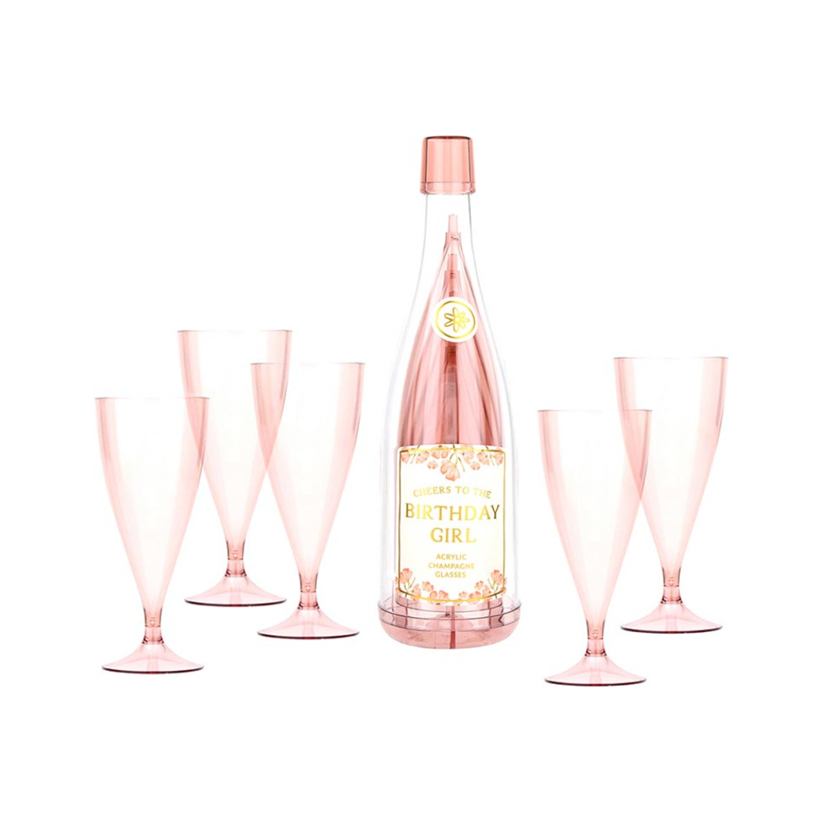 Acrylic Champagne Glasses - Set of 5