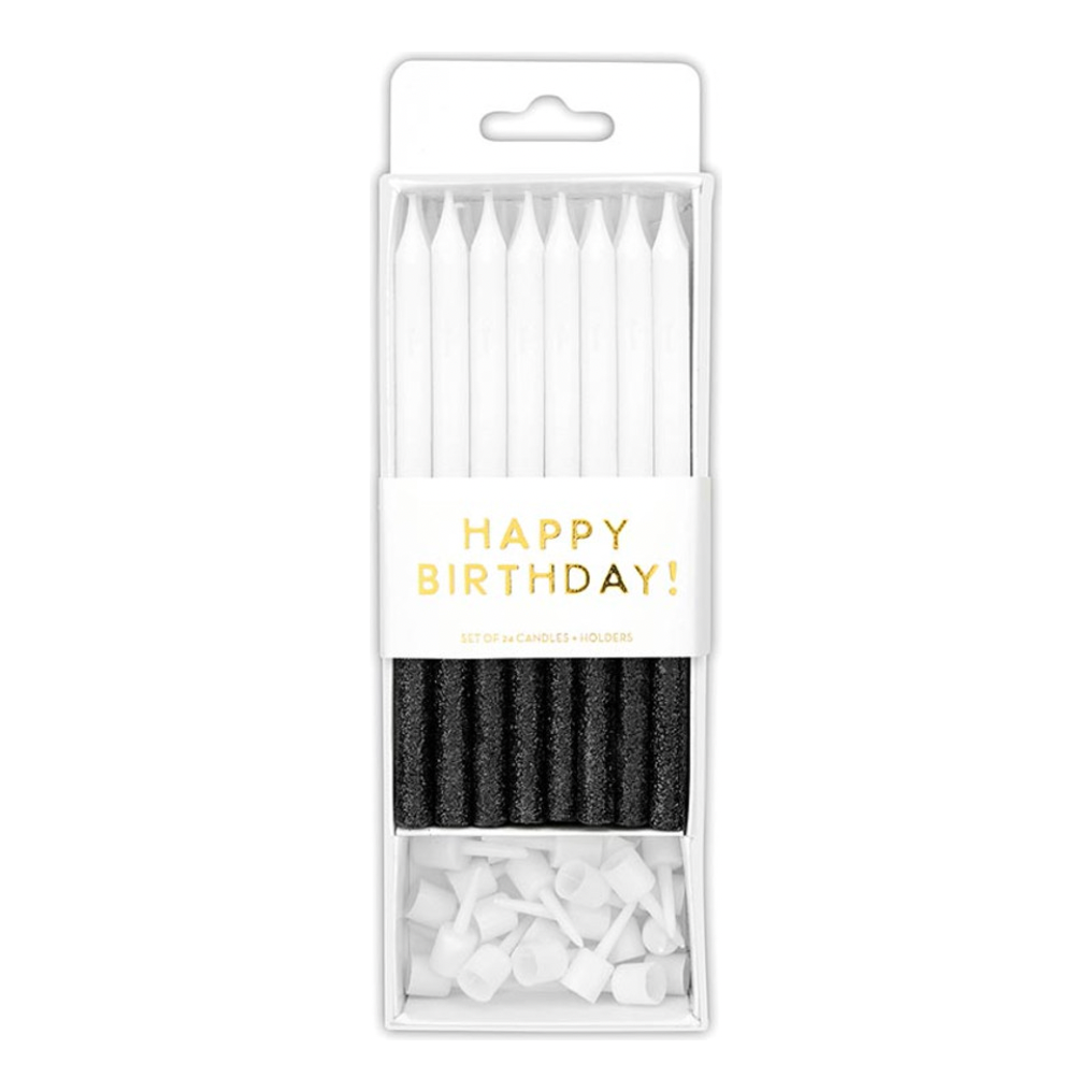 Black Glitter Drip - Birthday Candles