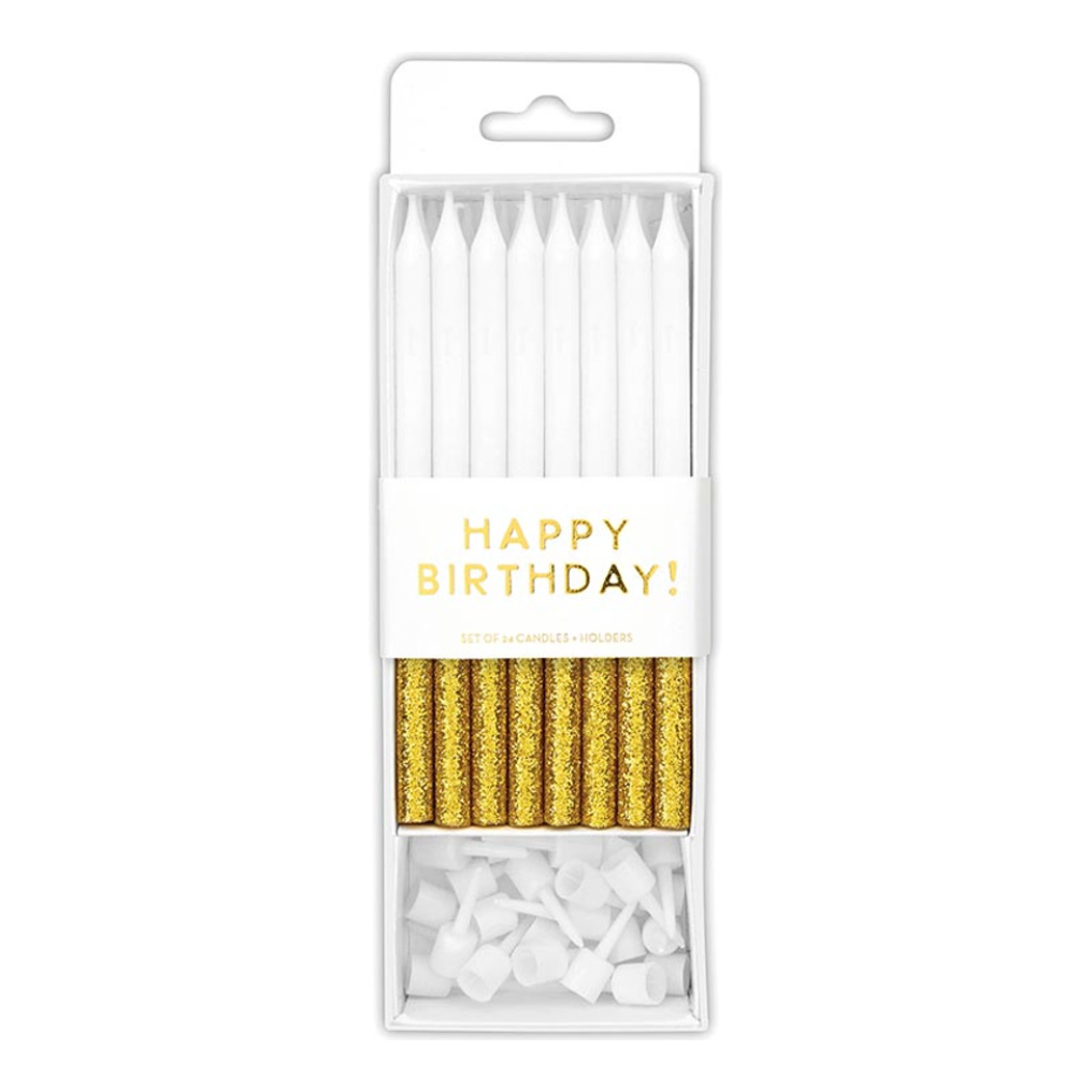 Gold Glitter Drip - Birthday Candles