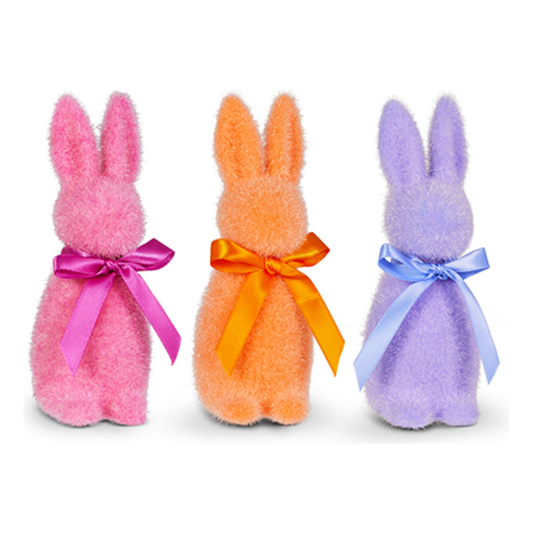 6" Sherbet Flocked Bunny: