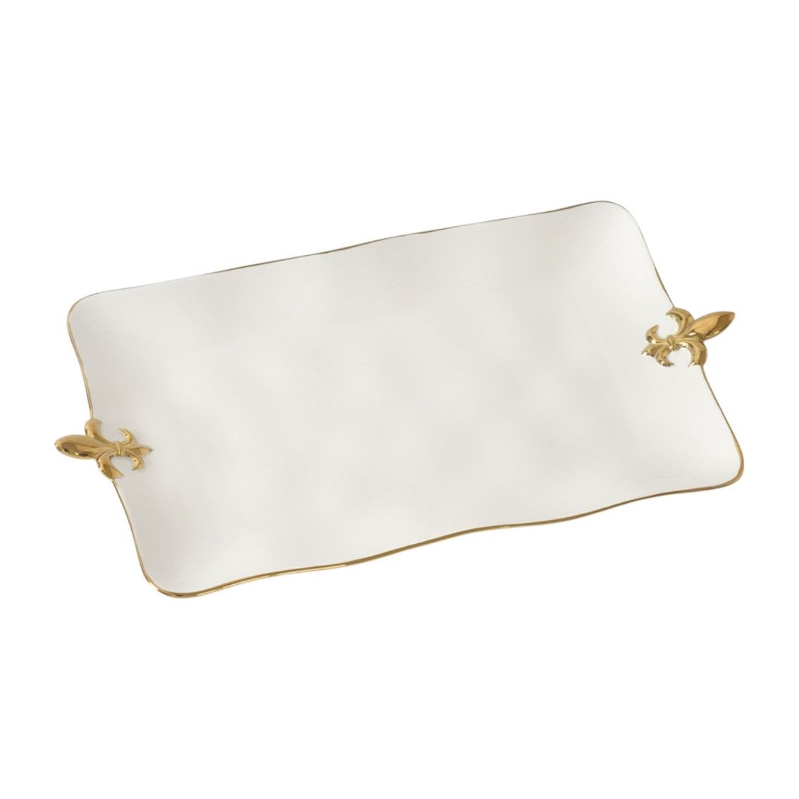 Fleur de Lis Rectangle Serving Platter