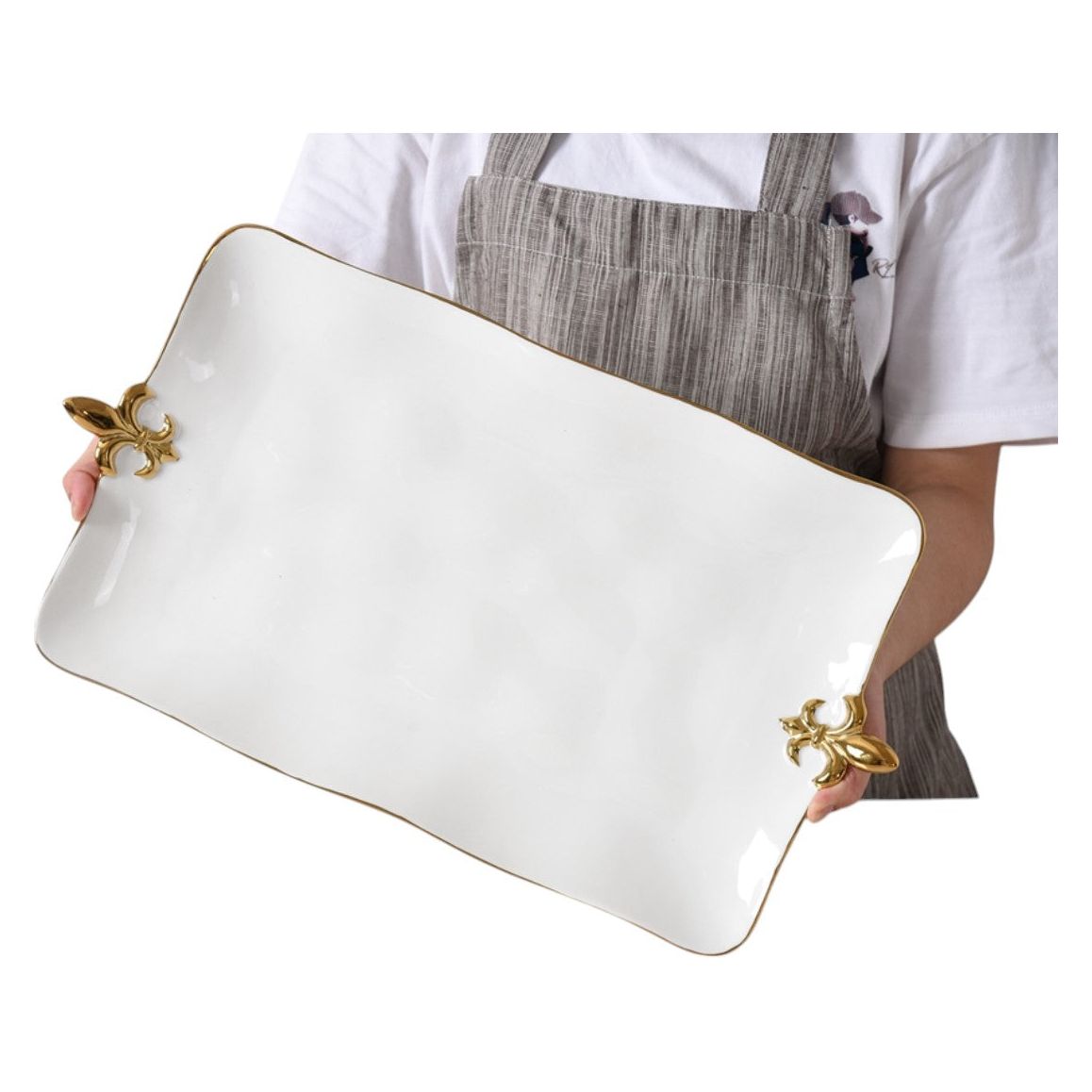 Fleur de Lis Rectangle Serving Platter