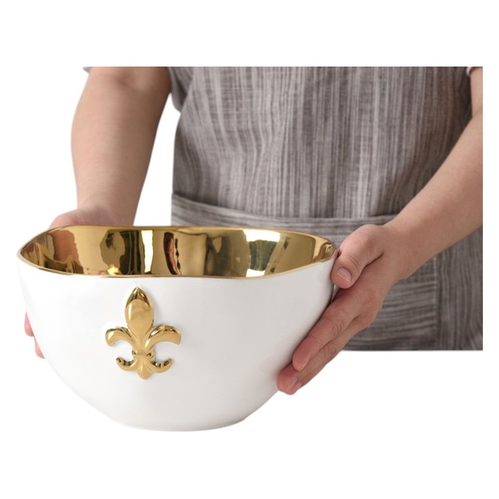 Fleur de Lis Large Serving Bowl