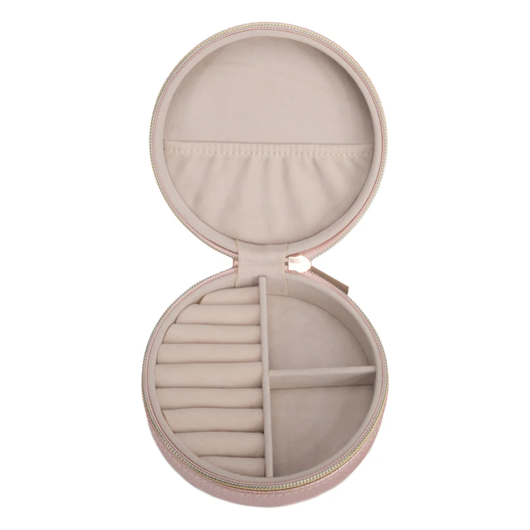 Leah Quilted Travel Jewelry Case - Pink