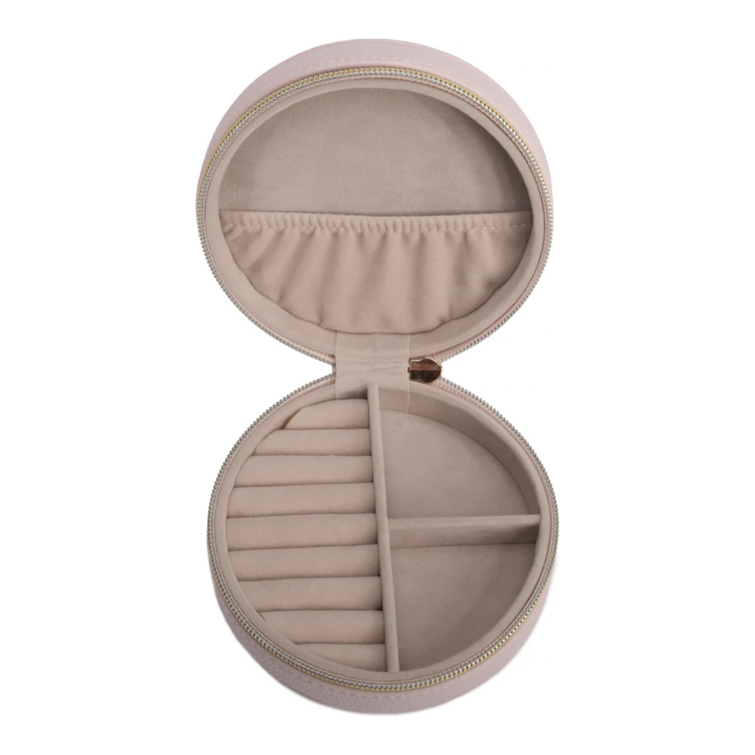 Leah Quilted Travel Jewelry Case - Pale Pink
