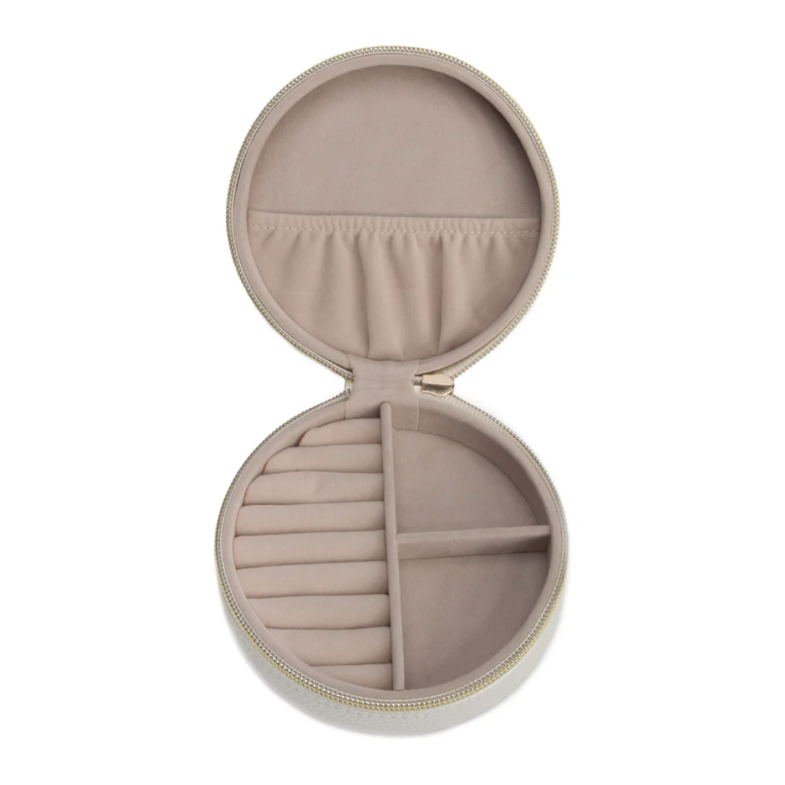 Leah Quilted Travel Jewelry Case - Pearl White