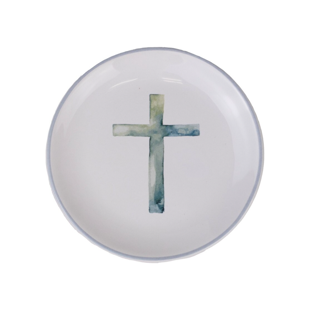 Watercolor Cross Trinket Dish