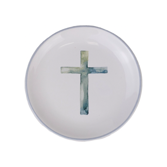 Watercolor Cross Trinket Dish