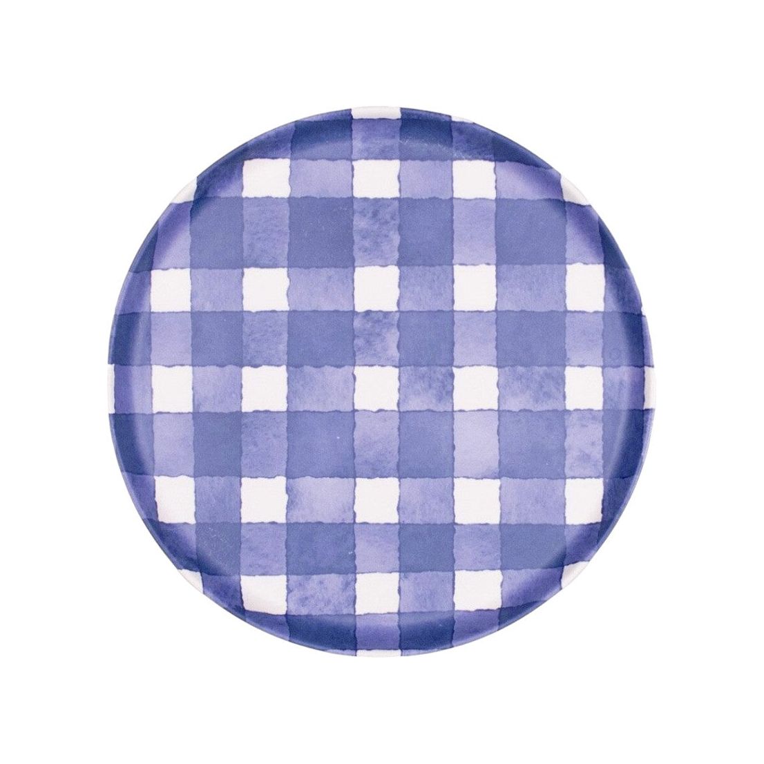 Gingham Melamine Plate