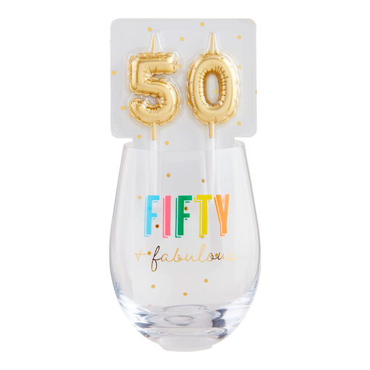 50 Candle + Wine Set