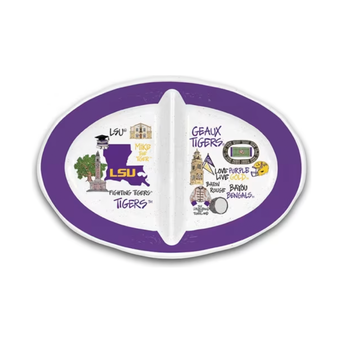 LSU 2 Section Melamine