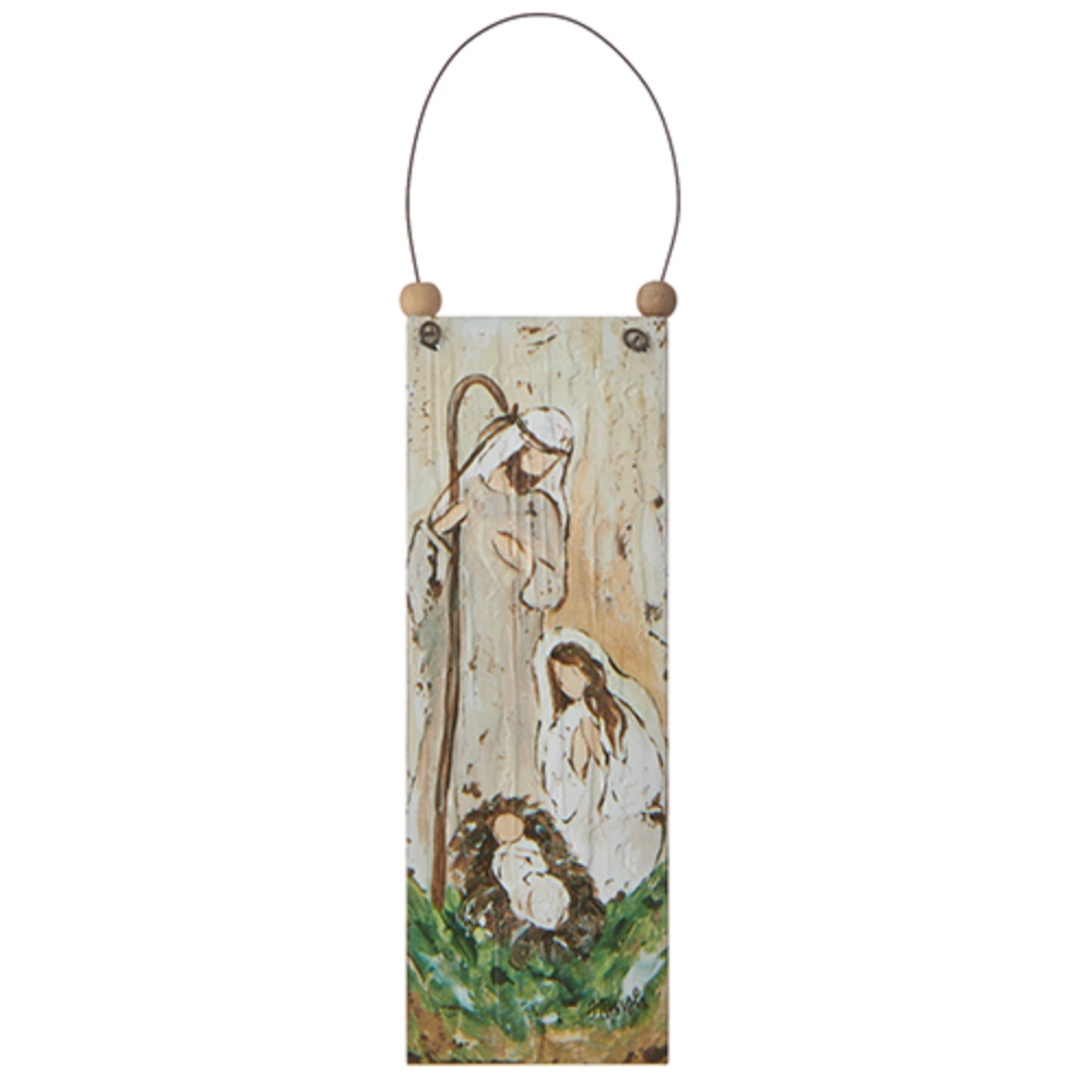 7" Holy Family Wooden Ornament