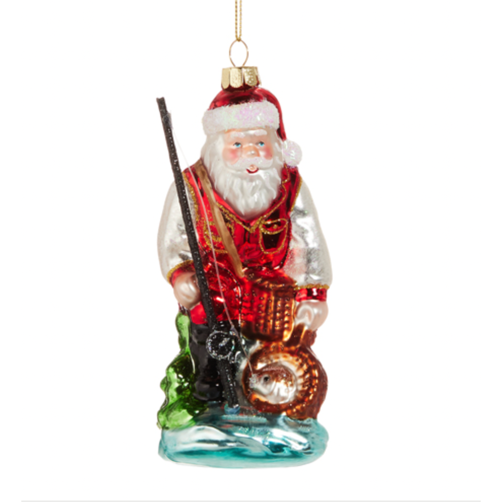 Gone Fishin' Santa Ornament