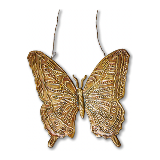 Butterfly Stamped Metal Ornament