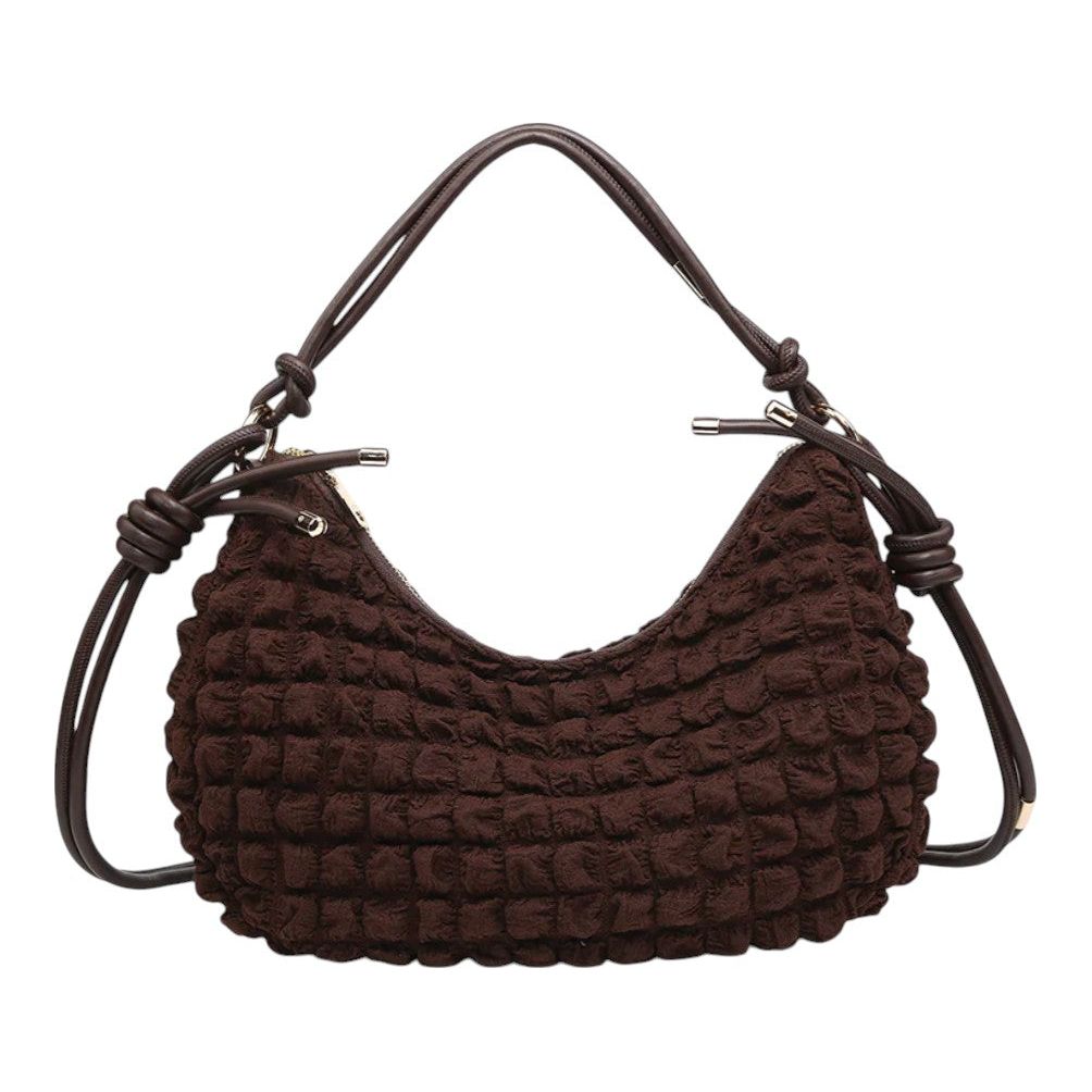 Nelly Quilted Shoulder Bag: Espresso