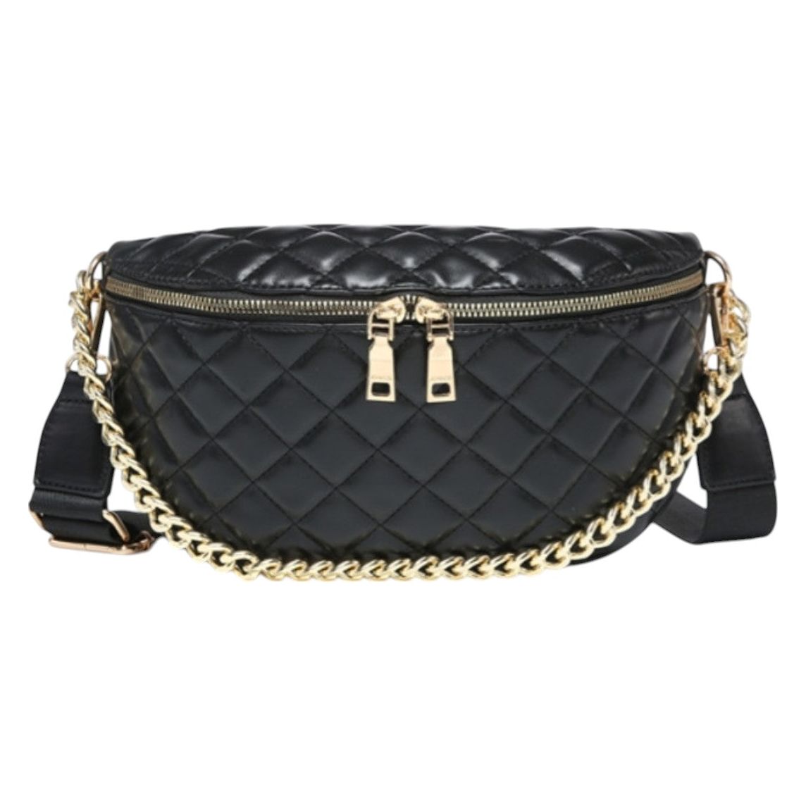Sylvie Quilted Belt Bag: Black